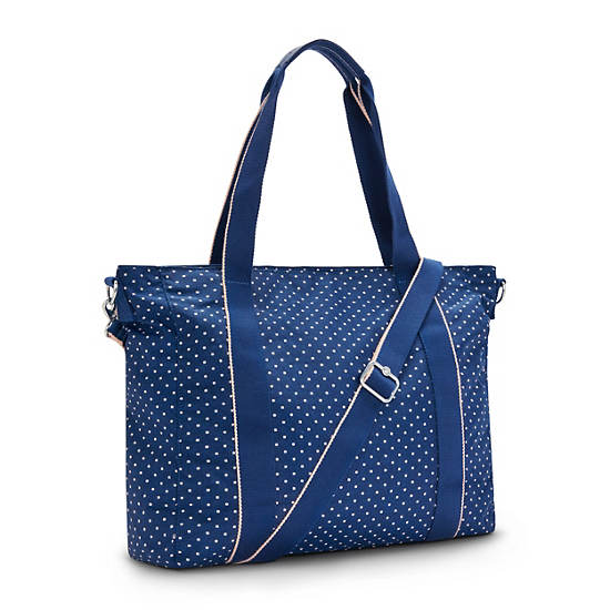 Torby Tote Kipling Asseni Printed Niebieskie | PL 1754SG